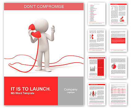 Contact/phone/A people speak by phone Word Template