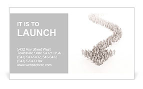 A large group of stylized 3d people forming an arrow Business Card Template