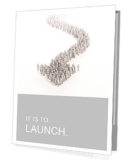 A large group of stylized 3d people forming an arrow Presentation Folder