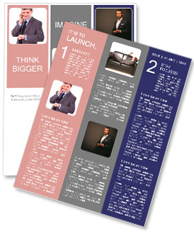 Portrait of a happy young business man checking time while speaking on cellphone Newsletter Template