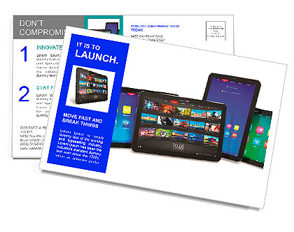 Set of tablet computers Postcard Template