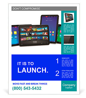 Set of tablet computers Poster Template