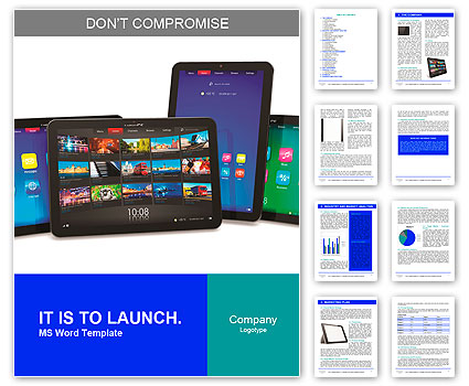 Set of tablet computers Word Template