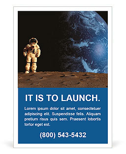 The astronaut on a background of a planet Ad Template