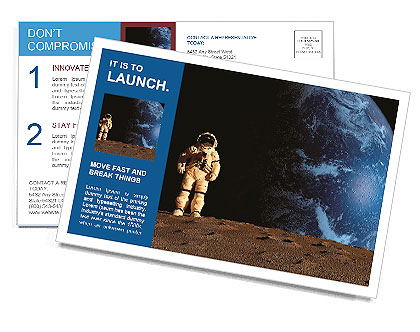 The astronaut on a background of a planet Postcard Template