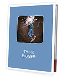 Hip hop girl dancing in modern style over urban grey brick wall Presentation Folder