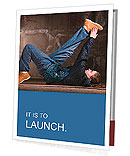 Hip hop girl dancing in modern style over urban grey brick wall Presentation Folder