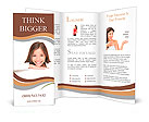 Woman billboard sign. Young beautiful woman smiling showing blank white placard. Casual and relaxed Brochure Template