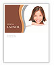 Woman billboard sign. Young beautiful woman smiling showing blank white placard. Casual and relaxed Newsletter Template