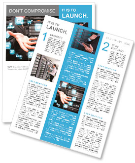 Programmer and icon control the system in data center room Newsletter Template