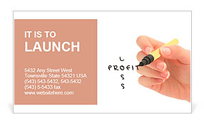 The inscription of female hand profit or loss Business Card Template