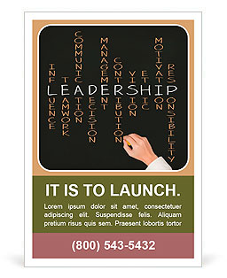 Business hand writing leadership skill Ad Template