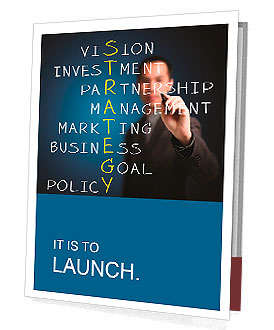 Business man writing business strategy Presentation Folder