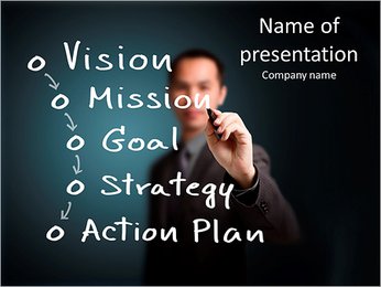 Businessman writing business concept PowerPoint Template