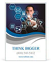 Business man pressing application button Ad Template