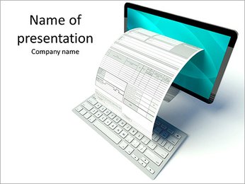 The invoice comes from a desktop computer PowerPoint Template