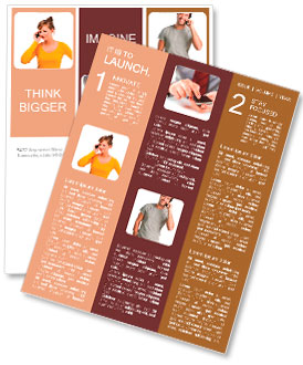 Young woman using mobile phone Newsletter Template
