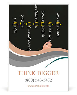 Business hand writing success concept Ad Template