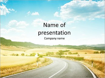 Winding road in Italy PowerPoint Template