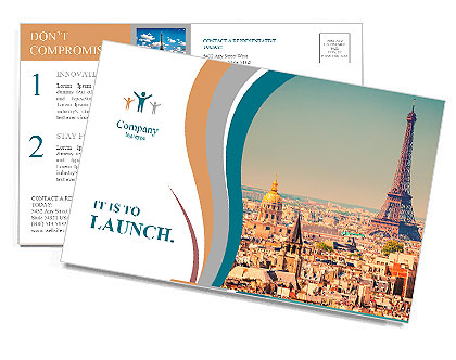 Eiffel Tower in Paris Postcard Template