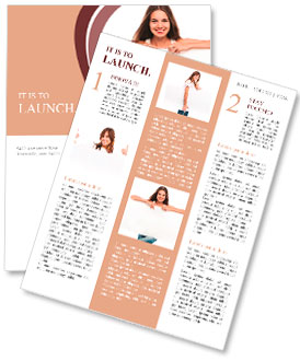 Lovely girl posing with a sign Newsletter Template