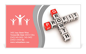 Crossword of the word profit Business Card Template