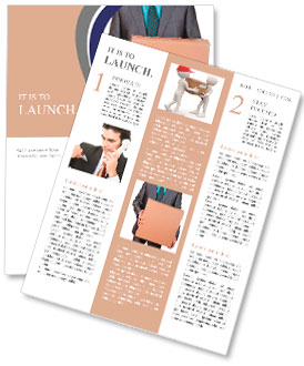 Businessman holding a box Newsletter Template