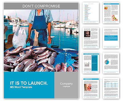 France. Marseille. Fish Market. Yachts. The seller and buyer. Word Template