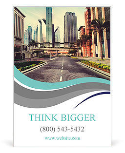 The magnificent view of the city in a retro style Ad Template