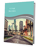 The magnificent view of the city in a retro style Presentation Folder