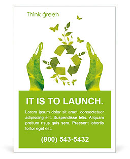 Sign ecology save nature together Ad Template