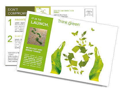 Sign ecology save nature together Postcard Template