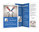 Red and blue pencils together for a common goal Brochure Template