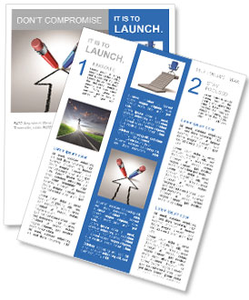 Red and blue pencils together for a common goal Newsletter Template