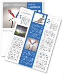 Red and blue pencils together for a common goal Newsletter Template