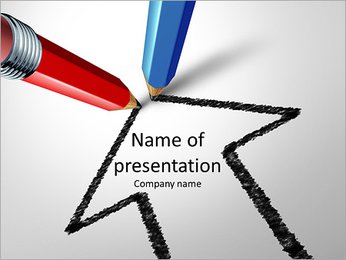 Red and blue pencils together for a common goal PowerPoint Template