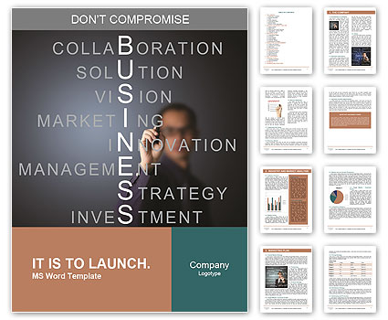 Businessman writes a word and its derivatives business Word Template