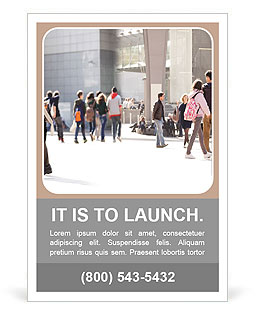 People walk on the street Ad Template