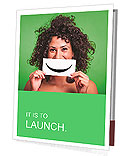 Curly girl holding a sign with a smile Presentation Folder