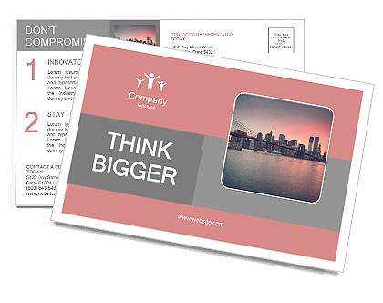 A beautiful view of the bridge and the city Postcard Template