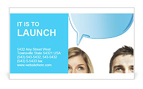 Thoughts woman with a man Business Card Template
