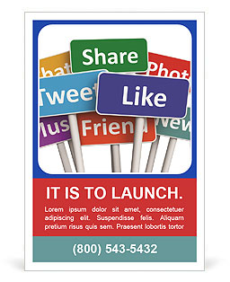 Multi-colored tablets with inscriptions Ad Template