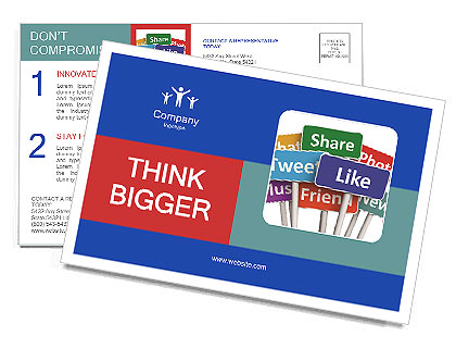 Multi-colored tablets with inscriptions Postcard Template