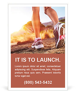 Autumn girl jogging Ad Template