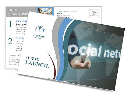 Caption social network concept Postcard Template