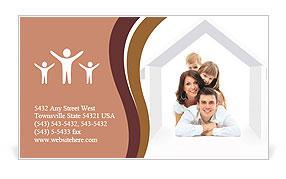 Happy family on a white background Business Card Template