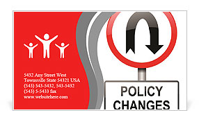 Changes in the rules of road sign Business Card Template