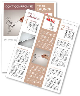 Hand drawing of a man who climbs the stairs Newsletter Template