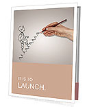 Hand drawing of a man who climbs the stairs Presentation Folder