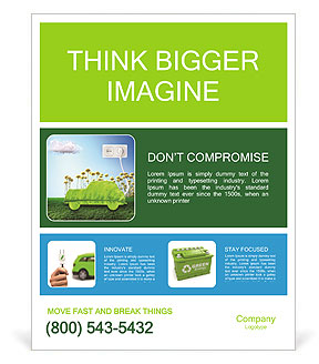 The concept of a green car of the future Poster Template